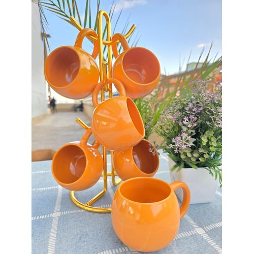product_image_name-Generic-6 pcs ceramic orange pot mugs-1