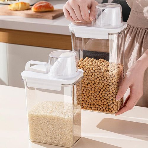 product_image_name-Generic-Acrylic Airtight Cereal Storage Container 2300ml – Multipurpose Kitchen Grain Keeper-1