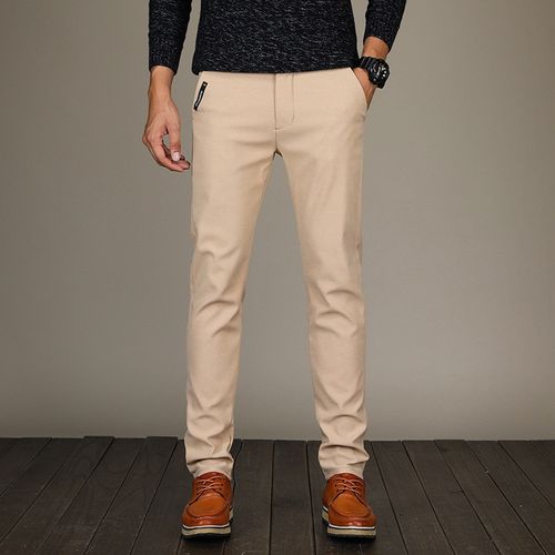 Spring Summer Straight Suit Pants Men Cotton Business Stretch