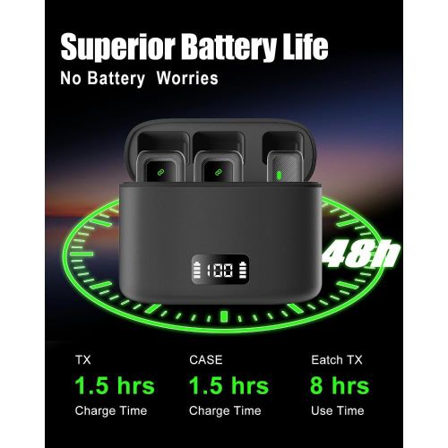 product_image_name-addigoes-Wireless Lavalier Microphone, 130 ft Range, 24-Hour Battery, Noise Cancellation, Wireless Microphone for PC, iPhone, Andriod, Record Interview, Vlogs, Mic-6