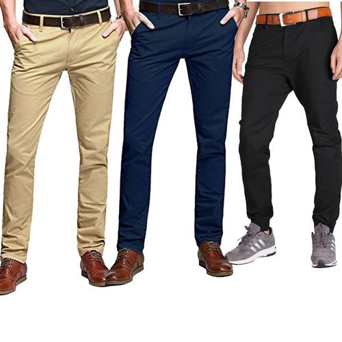 Fashion 3Pack, Soft Khaki Men's Trouser Slim Fit Official Casual- Beige ...