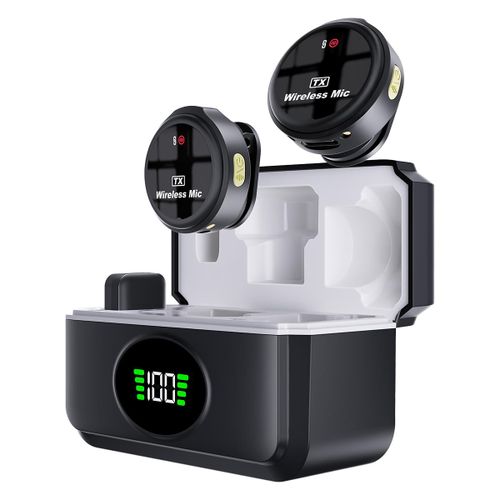 product_image_name-Generic-wireless microphone magnetic button wireless lavaliere microphone with digital display battery case for Android and iphone, type c and lighting compatible-7