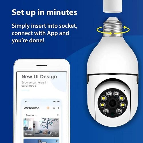 product_image_name-Generic-E27 Socket Lamp Holder HD 1080P 360 Panoramic CCTV Wifi IP Camera PTZ Bulb Camera-3