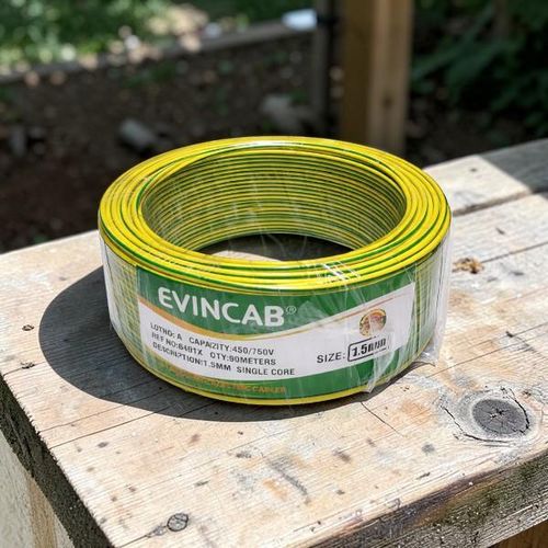 product_image_name-Evin-1.5mm Yellow/Green Single Core Solid PVC Insulated Durable Electrical Wiring Cable -1
