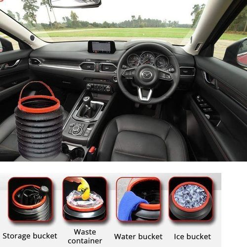 product_image_name-Generic-4L Collapsible Expandable Silicone Car Bucket Waste Bin-1