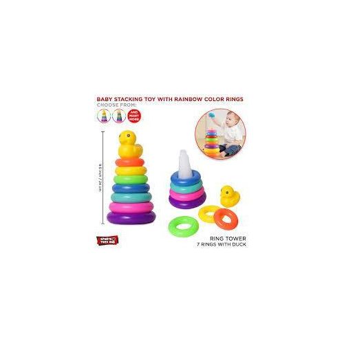 product_image_name-Generic-Rainbow Tower Colorful Rings with Duck Topper-2