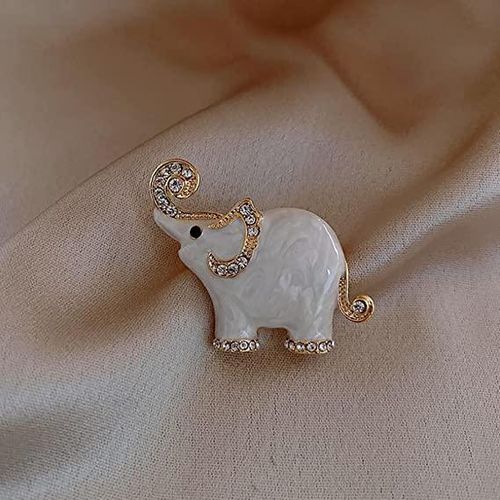 Exquisite White Elephant Brooches