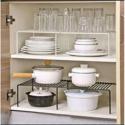 product_image_name-Generic-Strong Retracting & Extending Metallic Shelf Raiser – Adjustable Kitchen & Home Organizer-1