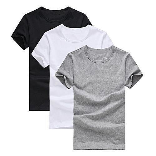 Fashion Heavy Duty Plain T Shirt-White, Black And Grey @ Best Price ...