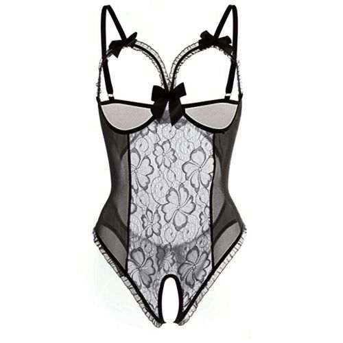 Fashion Hot Erotic Lace Open Bra Crotchless Bodysuit Lingerie For
