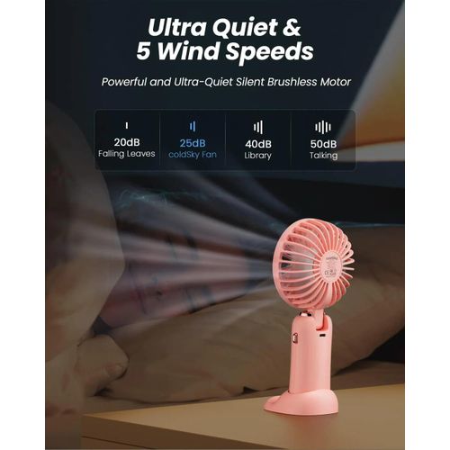 product_image_name-Generic-Portable Handheld Fan with LED Display – 4000mAh Rechargeable, Foldable & Wearable-2