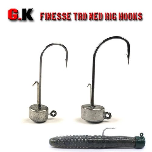 Generic Giken Brand New Finesse Ned Rig Hook 4-12pcs Jig Head Barbed Worm  Bait Hooks Soft Crawfish Lure Lerrues For Bass Perch Fishing @ Best Price  Online