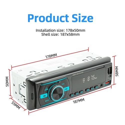 product_image_name-Generic-12V Car Radio With Bluetooth, Fm, Usb, AUX. Inbuilt Equalizer-3