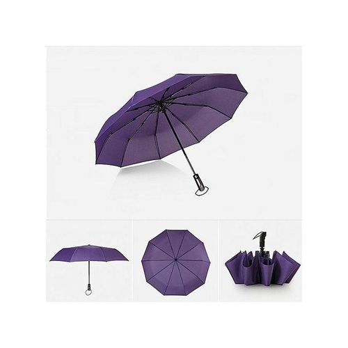 product_image_name-Fashion- Strong 10 Rib Three Fold Handbag Umbrella Purple-1