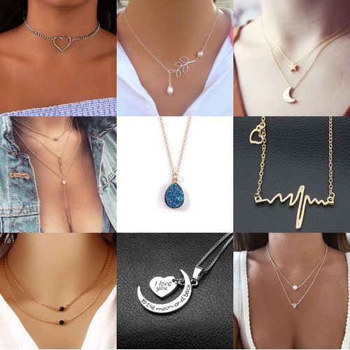 Fashion Women's Necklaces Vogue 9Pcs Stylish Accessories