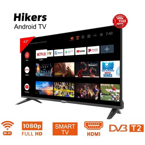 Hikers 43'' Inch Frameless Android Smart FHD LED TV - Black