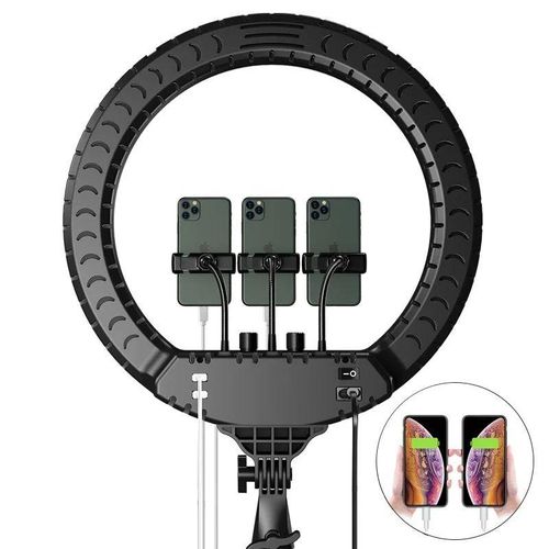 product_image_name-Generic-Dimmable 14” LED Selfie Ring Light with Tripod Stand, Bluetooth Remote & 3 Color Modes for Video Recording-1