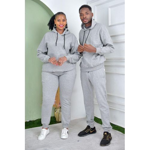 Vaquish 2 セットhoddie and joggers Fashion Grey Premium Unisex Fleece Hoodie and Joggers Set