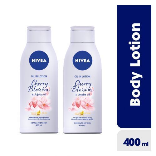 NIVEA Cherry Blossom & Jojoba Oil Body Lotion 400ml (Pack Of 2