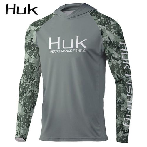 Generic HUK New Arrival Men's Hooded Fishing Shirt Long Sleeve Sun  Protection Shirts Roupa De Pesca Breathable Fishing Clothing @ Best Price  Online