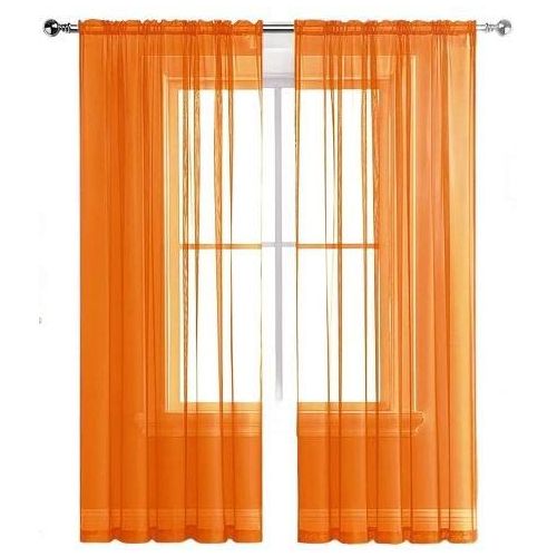 product_image_name-Generic-2Pcs New Arrival Orange Sheers with Rod Pocket Header (1.5m+1.5m)-2