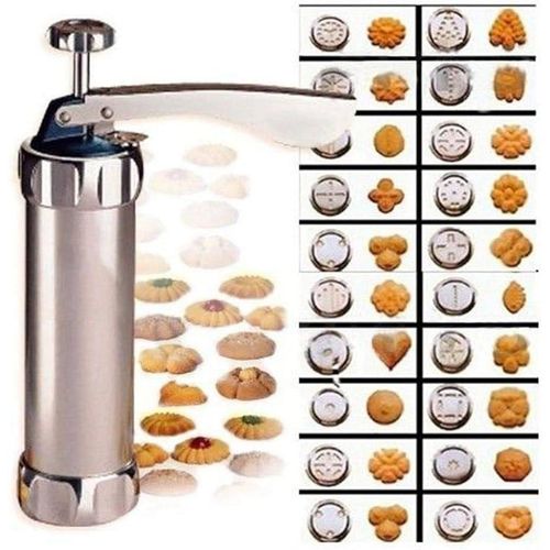 product_image_name-Generic-Stainless Steel 24-Option Cookie & Biscuit Press Machine - 20 Pattern Discs & 4 Icing Nozzles-4