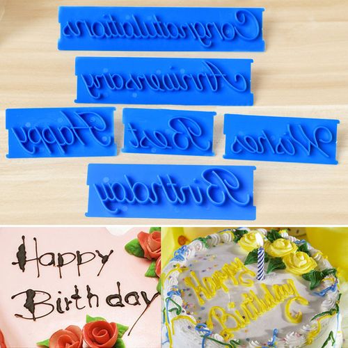 6Pcs/Set Alphabet Stamps Cake Decorating Set - Number Cookie