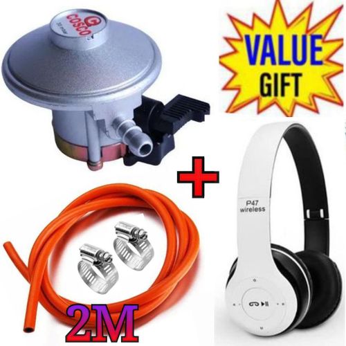 product_image_name-Cosco- QUALITY SAFE COMPATIBLE STANDARD 13KG GAS CYLINDER REGULATOR PLUS 2M PIPE & CLIPS+P47 HEADPHONES -1