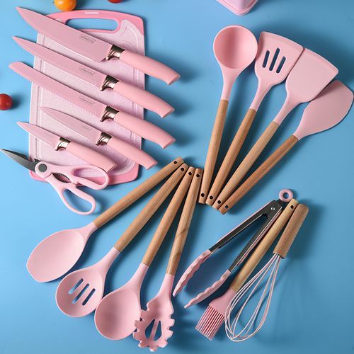 Silicone Kitchen Utensils Set, Heat Resistant Cooking Utensils Set For  Non-stick Pans, Silicone Kitchen Spatula And Spoon With Wooden Handle,  Whisk, Oil Brush, Pasta Spoon, Food Clip, Kitchen Accessories, Kitchen  Supplies, Ready