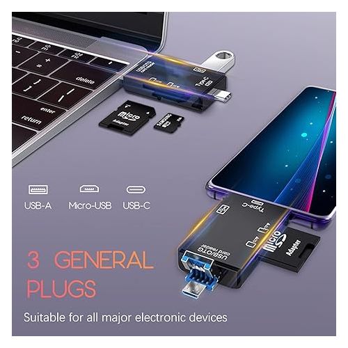 product_image_name-Generic-6-in-1 USB 2.0 Type C Card Reader -Computer Accessories -Black-5