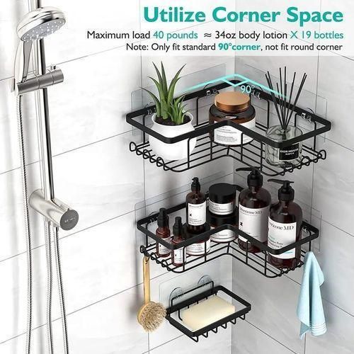 product_image_name-Generic-3pcs set Heavy-duty Corner Shower caddy shelf/Bathroom organizer-2