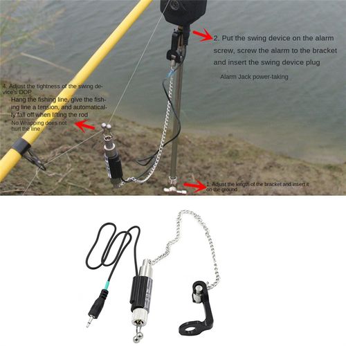 Generic Iron Carp Fishing Bite Alarm Hanger Swinger LED