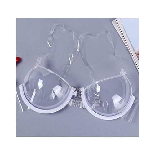 Women 3/4 Transparent Clear Push Up Bra Ultra-thin Strap Invisible