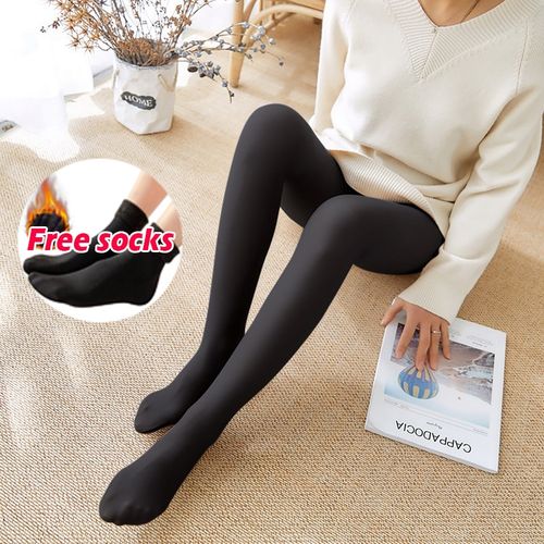 Fashion 200g-Women's Wool Sock Pants Thermal Stockings Hose Skin Effect  With Polar-normal Black -A @ Best Price Online