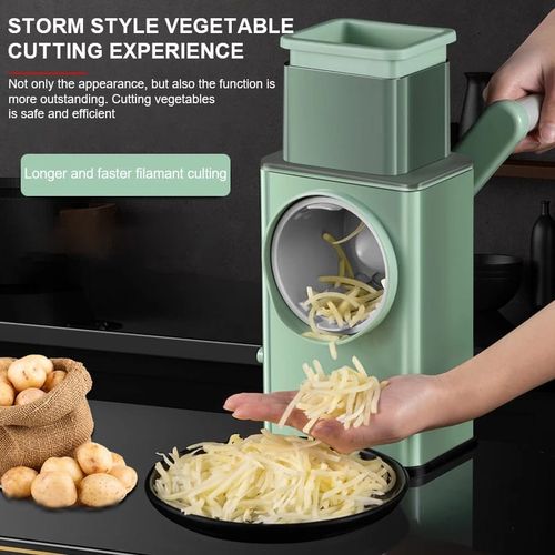 Multifunctional 3 In 1 Rotary Cheese Grater Vegetable Storm Slicer