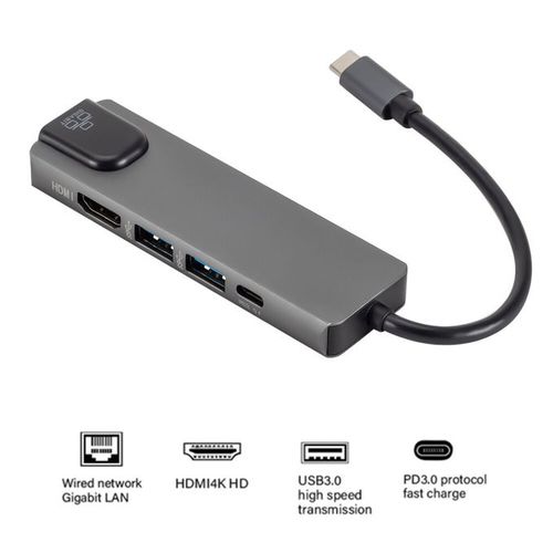 Ethernet Adapter USB C to USB 3.0 Hub, Thunderbolt 3 Hub to RJ45 Gigabit  Ethernet Port