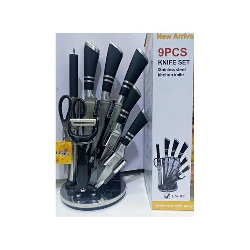 UNIQUE Classy 9PCS Stainless Steel Kitchen Knife Set With Stand