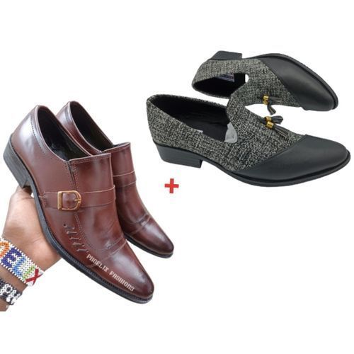 product_image_name-PHOELIX FASHIONS-Elegant Ethiopian Leather Official Shoes + ANKARA OFFICIAL SHOES-1