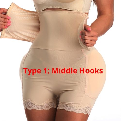 Generic Fake Seamless Women Body Shaper Slimming Panties Shapewear Hip  Enhancer Booty Pad Push Up Lifter Pant Underwear(#Middle Hook - Skin) @ Best  Price Online