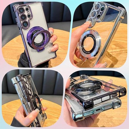 product_image_name-Generic-Samsung Galaxy Note 10 Ring Holder Kickstand Protective Case with Magnetic Bracket Design and Shockproof Corners in Blue-2