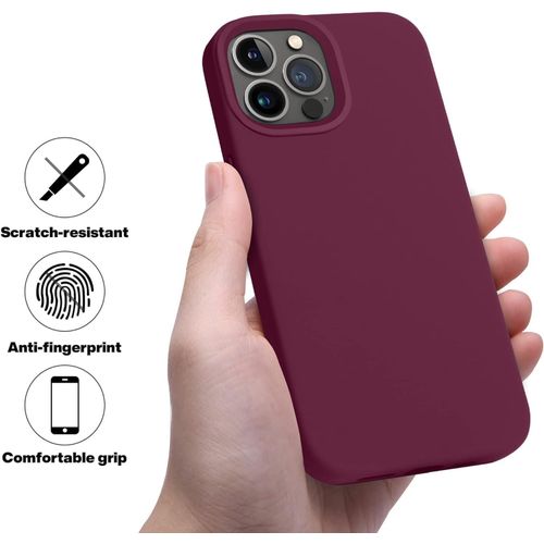 product_image_name-Generic-Soft Silicone Slim Fit Cover Anti-Scratch Shockproof Case for Apple iPhone 12 Pro Max - Maroon-3