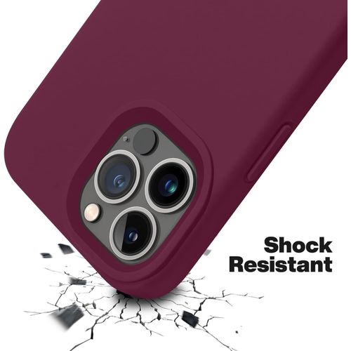 product_image_name-Generic-Soft Silicone Slim Fit Cover Anti-Scratch Shockproof Case for Apple iPhone 12 Pro Max - Maroon-4