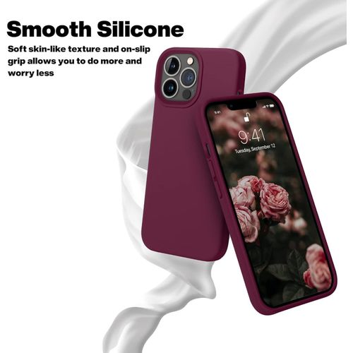 product_image_name-Generic-Soft Silicone Slim Fit Cover Anti-Scratch Shockproof Case for Apple iPhone 12 Pro Max - Maroon-5