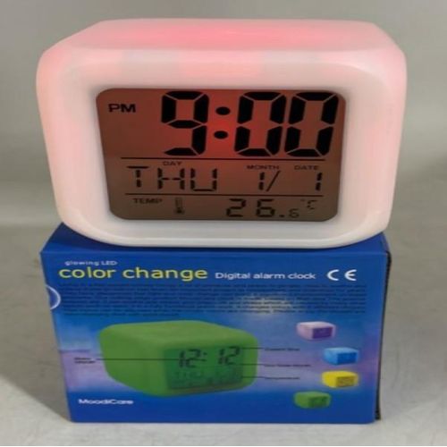 product_image_name-Generic-Digital Cube 3 Inch Alarm Clock Color Changing, With Big Display, Day, M,Y, Temperature-1