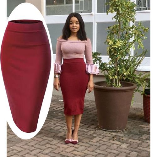 Fashion Official/Casual Skirt Cotton Ribbed Bodycon Skirt(36