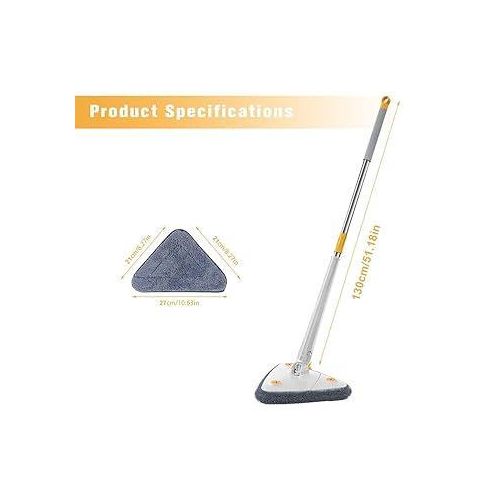 product_image_name-Generic-360° Rotatable Adjustable Cleaning Mop Extendable Triangle Mop With Long Handle-2
