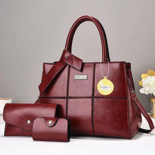 product_image_name-Fashion-3 Pieces Stylish Marroon Set Shoulder Handbags & Purses-1