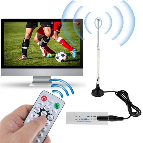 DVB-T2/T USB TV Stick with Antenna Remote for DVB-T2/DVB-C/FM/DAB Digital  Satellite DVB T2 USB TV Stick Tuner HD TV Receiver