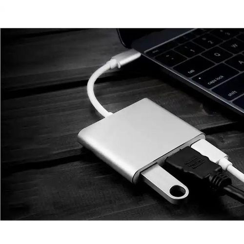 USB C to HDMI Multiport Adapter, Type-C Hub Thunderbolt 3 to HDMI 4K Output  USB 3.0 Port and USB-C Charging Port, Digital AV Adapter for MacBook