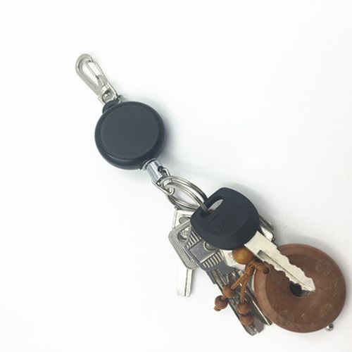 black keychain 60cm length badge reel